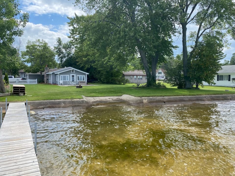 Cottage from end of private dock. 