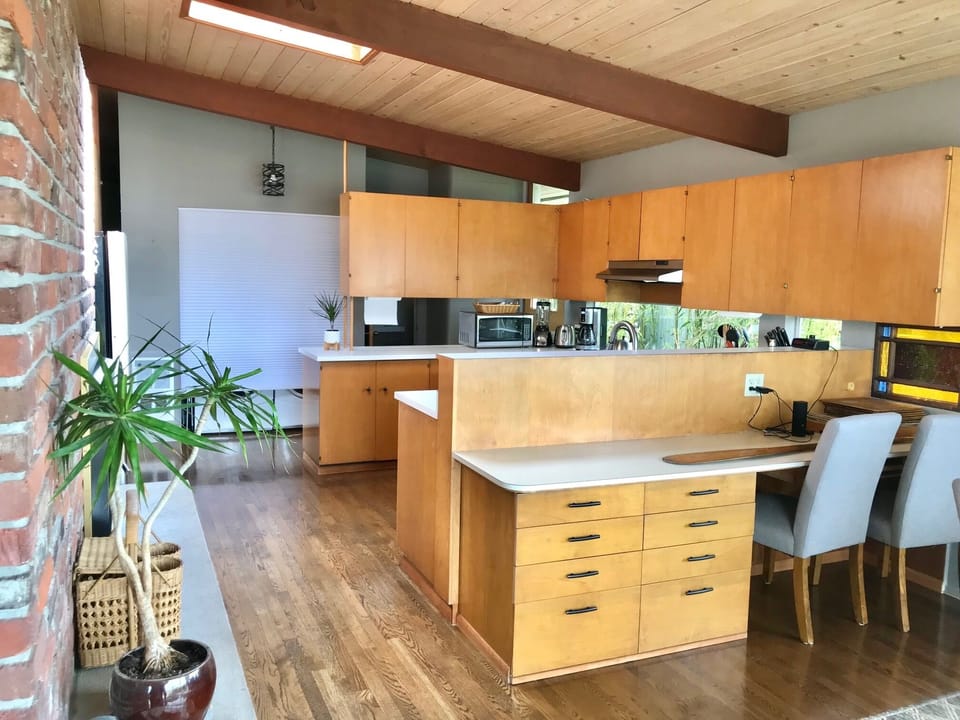 Lots of natural light and stunning water views in the kitchen