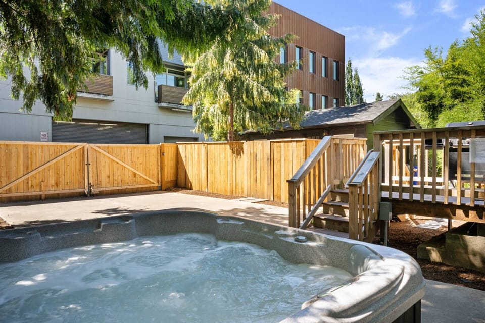 Relax and unwind in the hot tub.