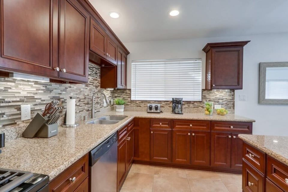 Custom Kitchen with Granite Countertops and Stainless Steel Appliances View #2