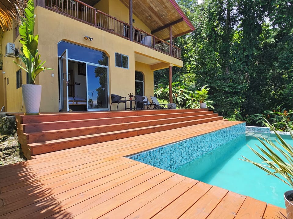 Villa 26 from the shade of the palm leaf covered rancho.