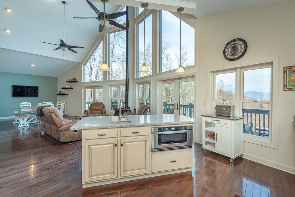 Gourmet kitchen complete with gas range stove, dishwasher & standard drip-style coffeemaker.