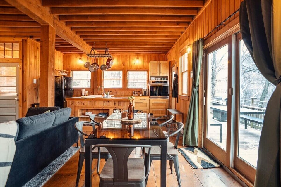 Enjoying nature doesn't have to mean going outdoors.  Become one with nature in the cabin as you surround yourself with knotty pine walls and ceiling.  Cabin life is something that will stick with you forever.
