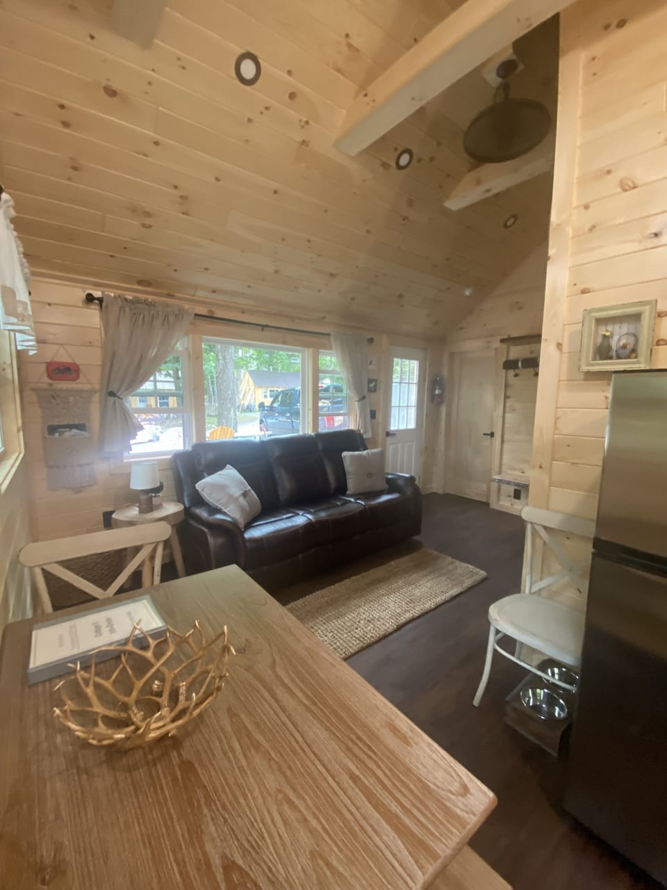view from the kitchen into the living room