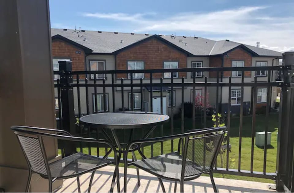 Warm balcony to enjoy the prairie sunsets!