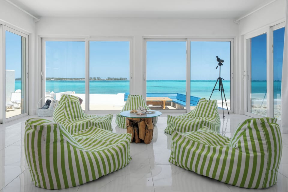 Lounge room with beach views