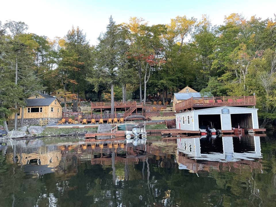 View of the property from across the channel.