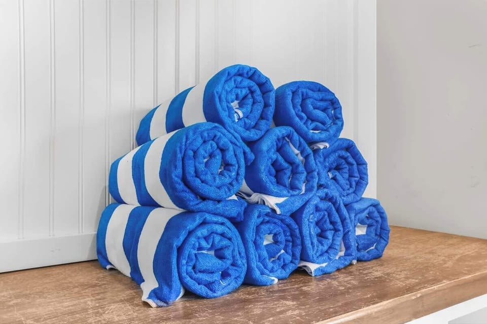 Don't worry about bringing beach towels. We have oversized beach towels ready for you when you arrive. 