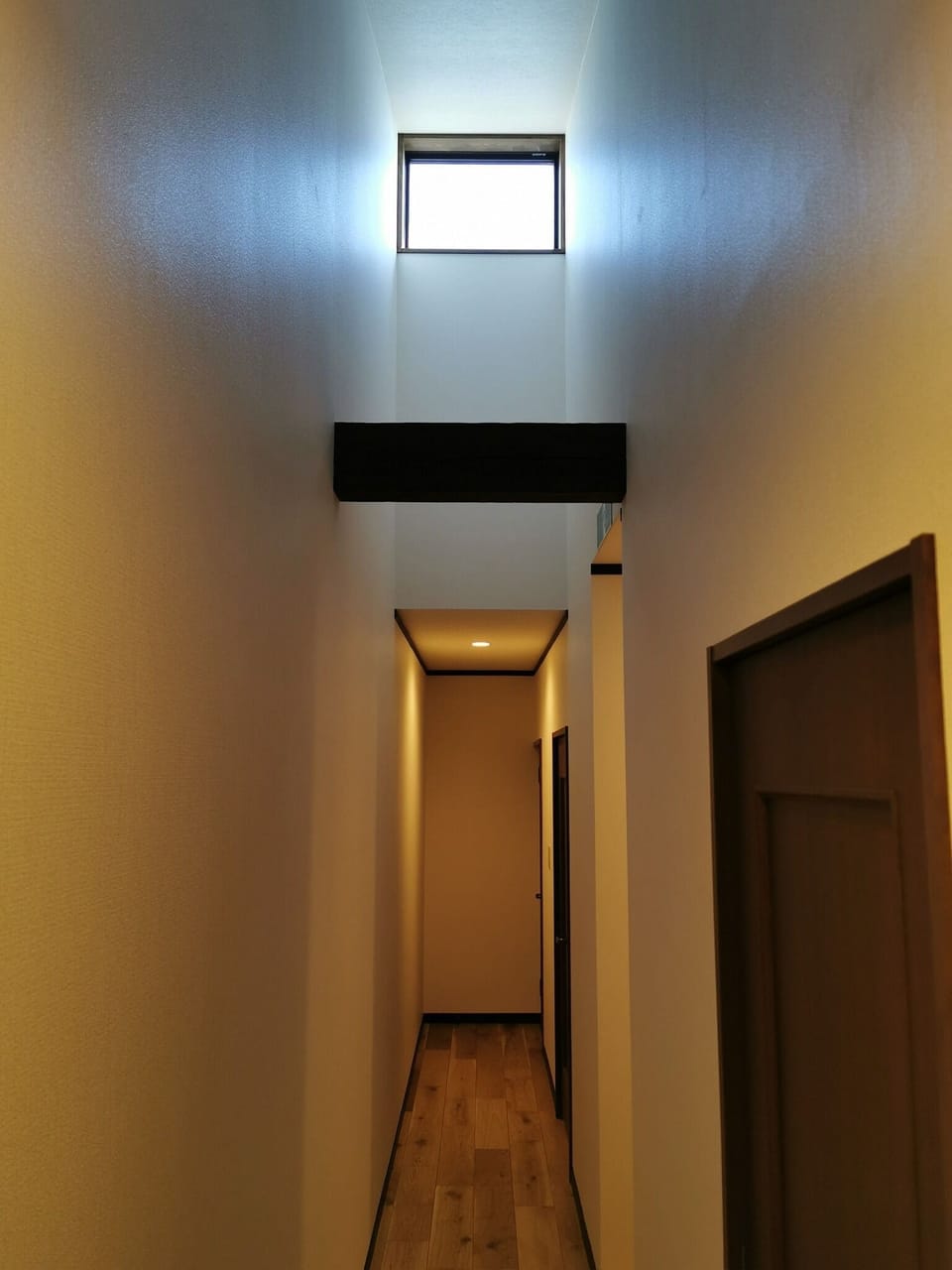 Second floor corridor lighted window