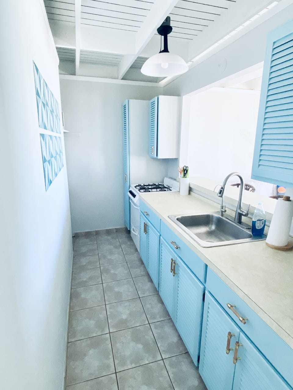 Kitchen with view of water