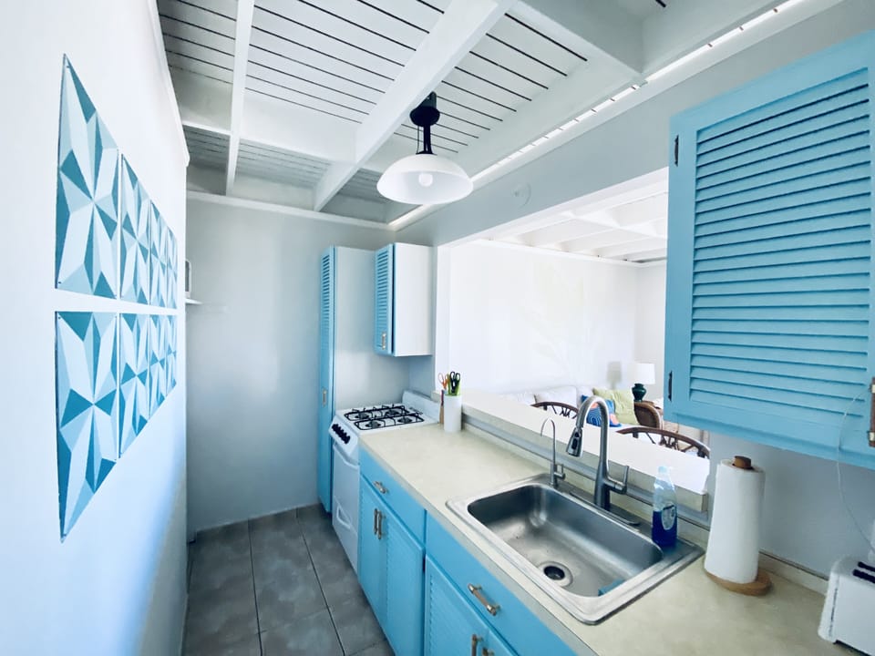 Kitchen with view of water