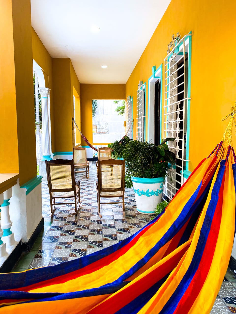 Terraza with hammocks to enjoy the evening 