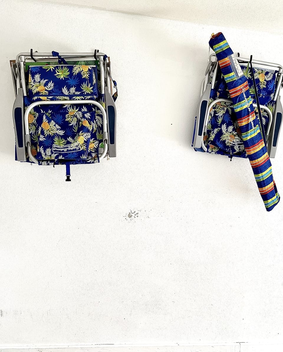 Beach chairs and beach umbrella provided 