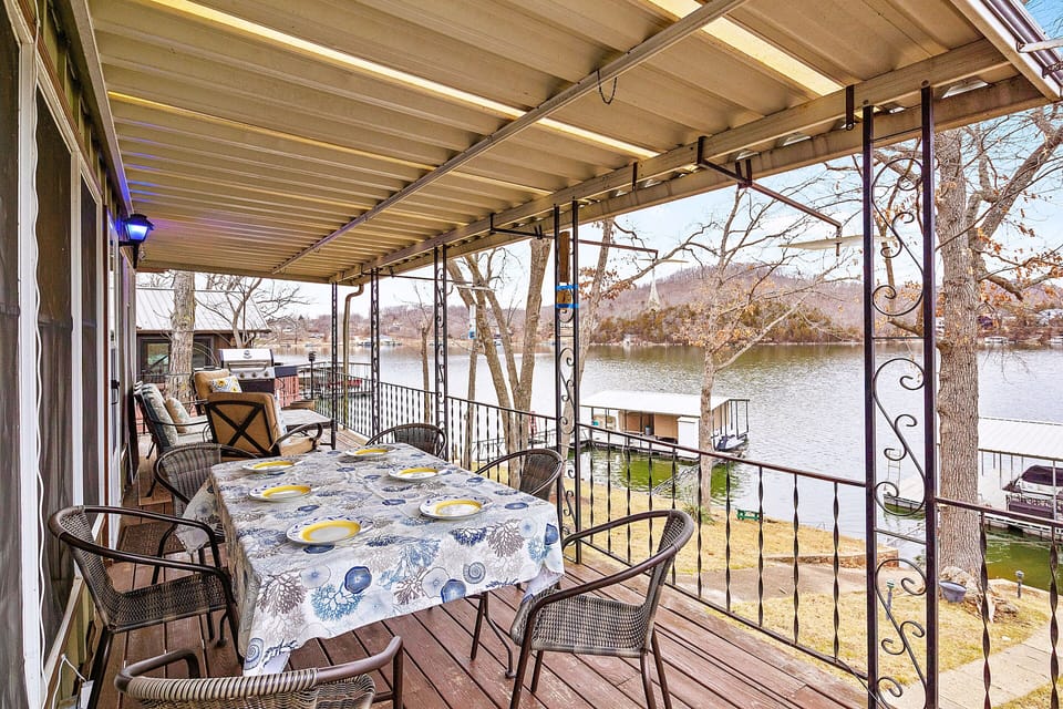 Outdoor dining for up to 8 is a must on the covered deck outside the kitchen!