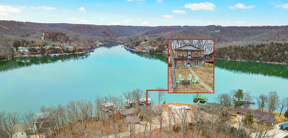 Cottage on the Pointe is the center of these three homes. 