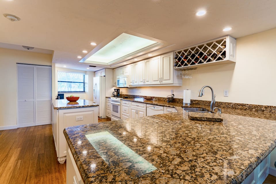 The granite countertops adds an updated and modern feel to this area