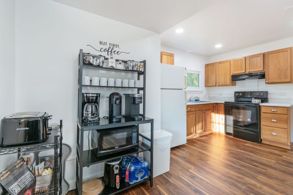 Carolina Joy House - kitchen features a fully stocked coffee bar.