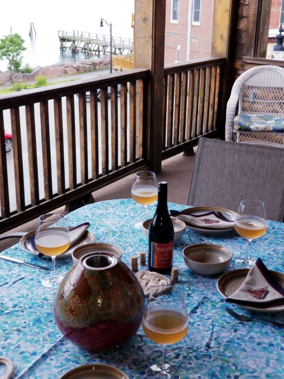 Outside dinning on large covered Porch, enjoy morning coffee & watch for whales.