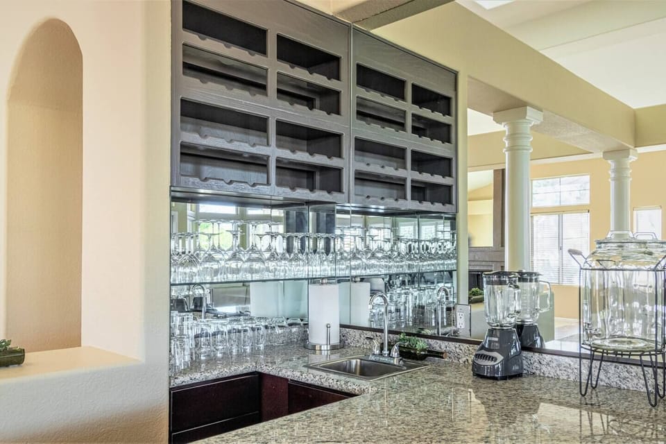 View of the bar from the TV room