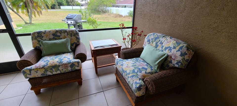 Comfy Teak outdoor furniture.