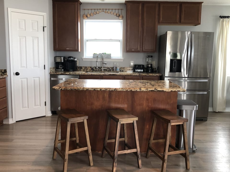 Kitchen is well-equipped with everything you need to cook.