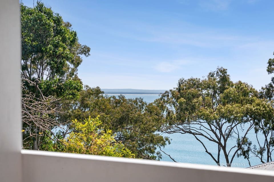 Coastal Noosa Heads outlook from the balcony near Little Cove and National Park.