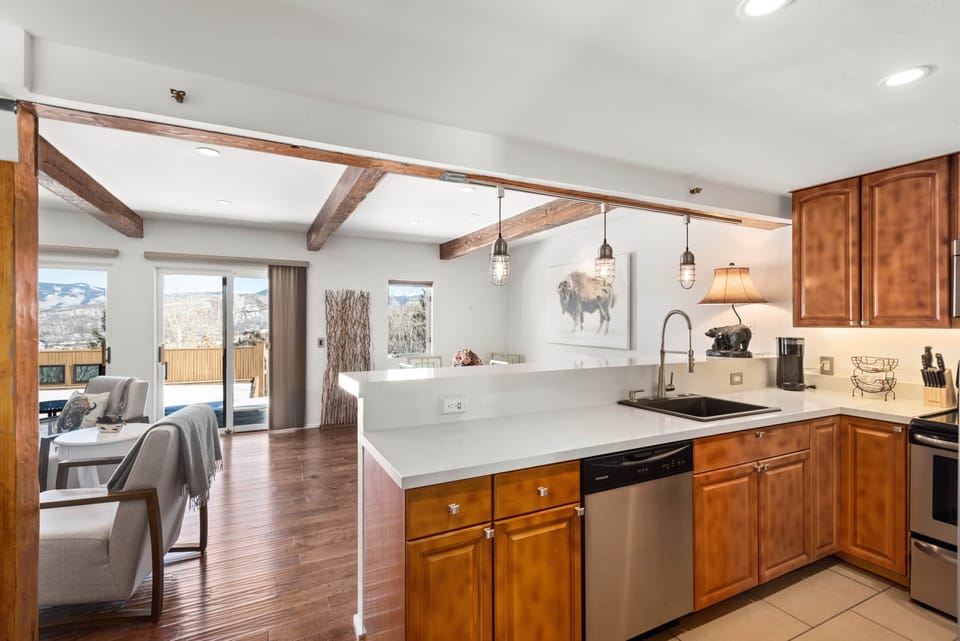 Kitchen Overlooks main living area