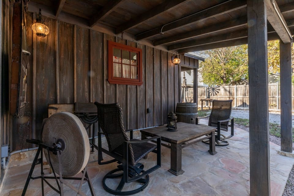 Covered patio seating