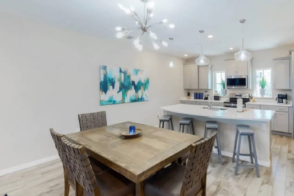 Dining room table will accommodate family game time