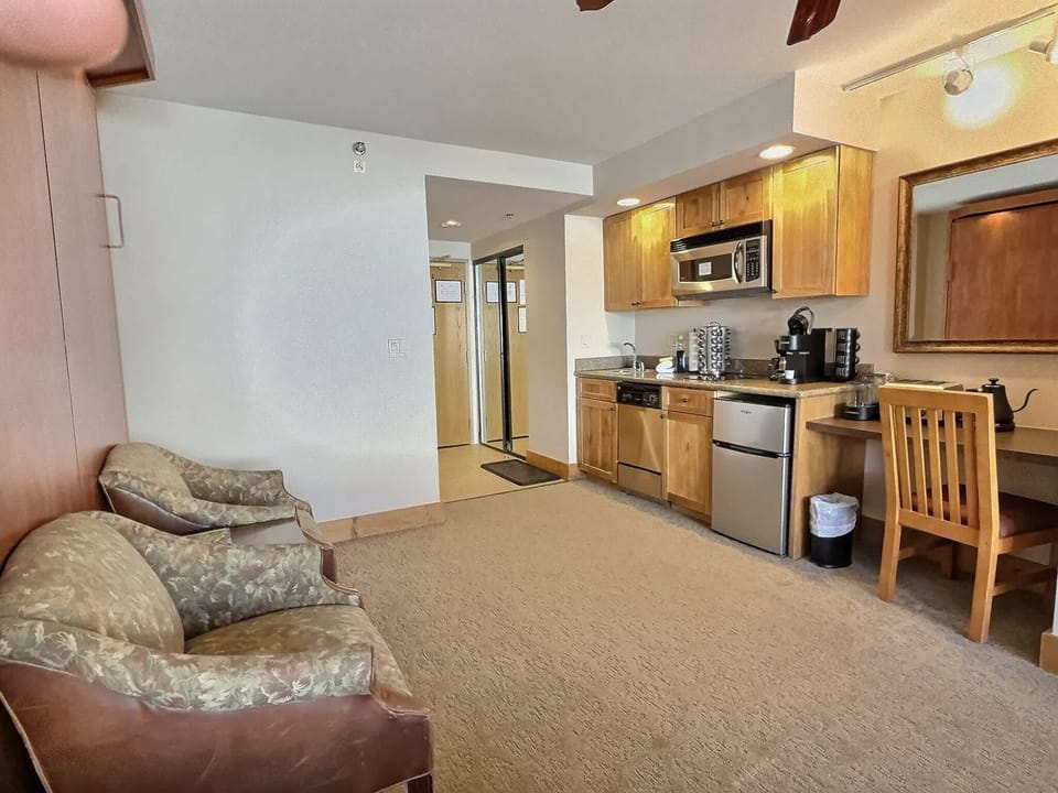 Kitchenette in Room | Listed with @BookTraverse