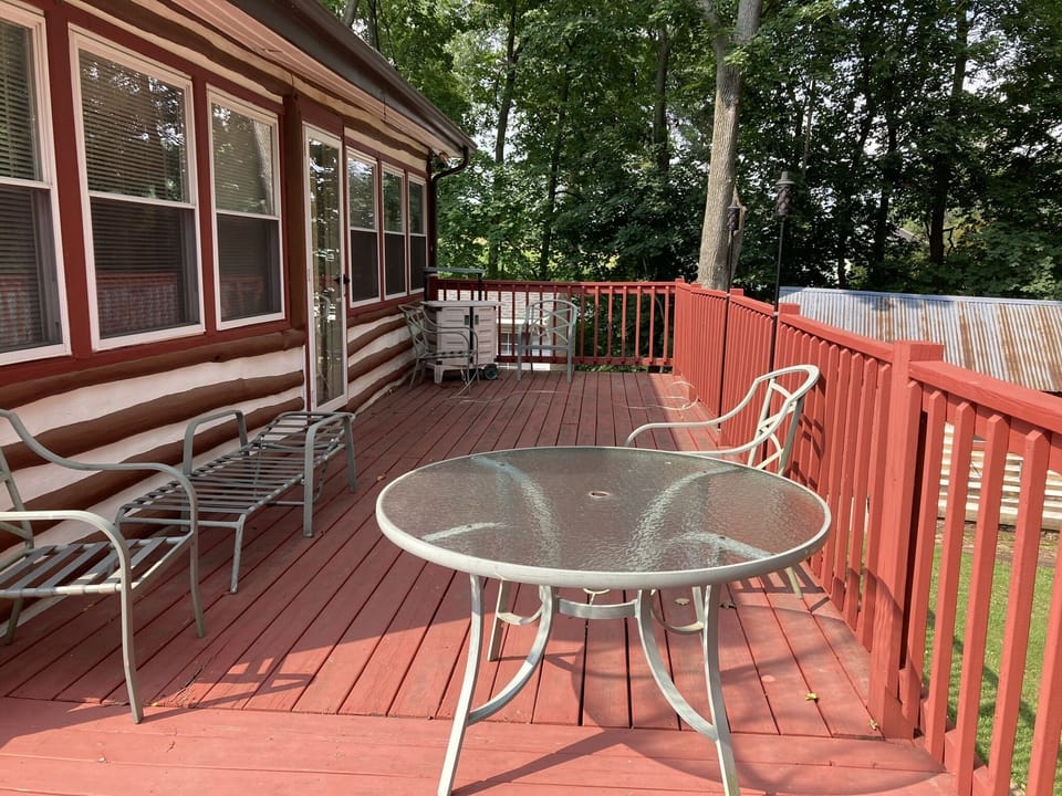 Back deck  with furniture 