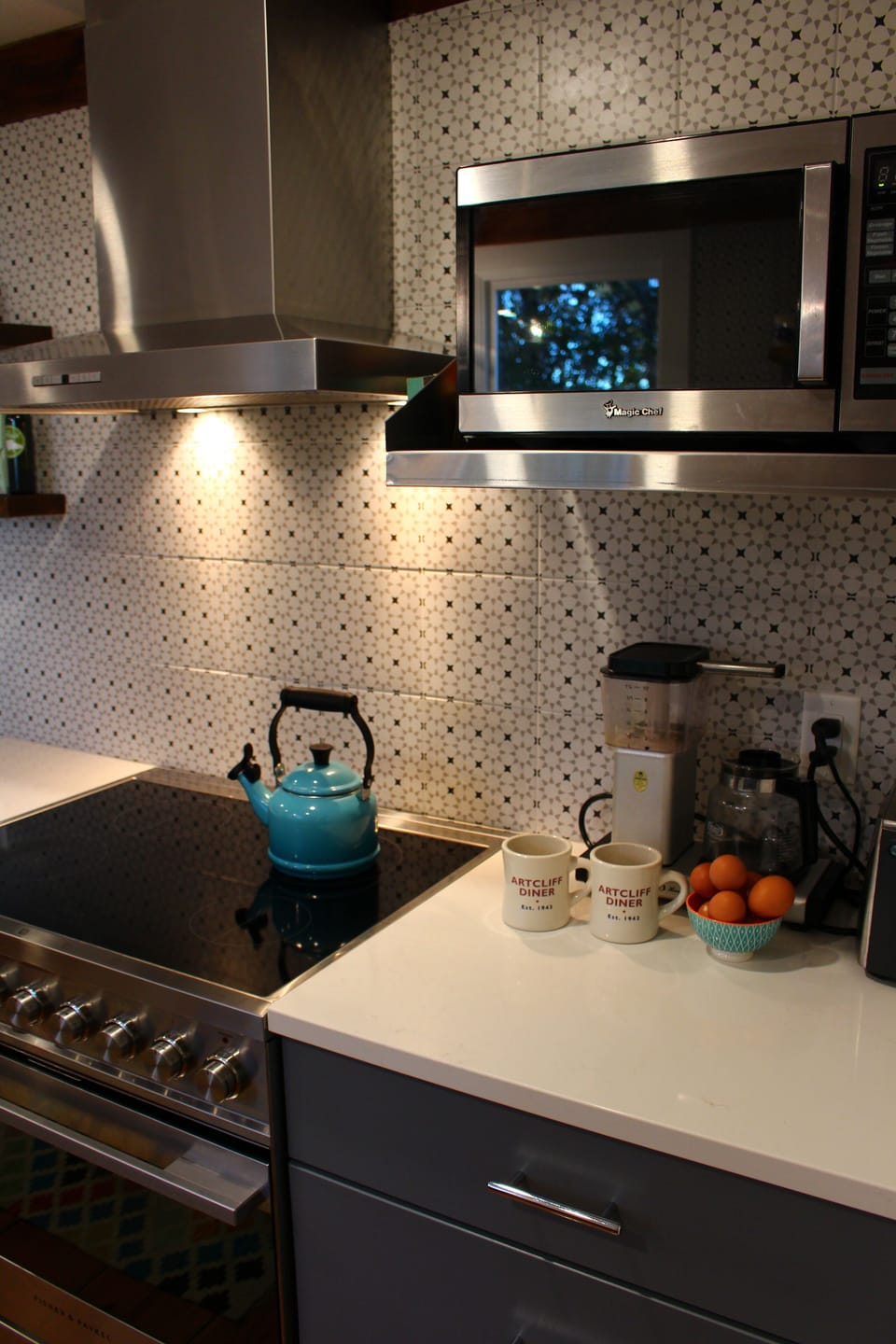 Chef's grade induction stove for cooking up those morning Sanctuary Farm eggs!