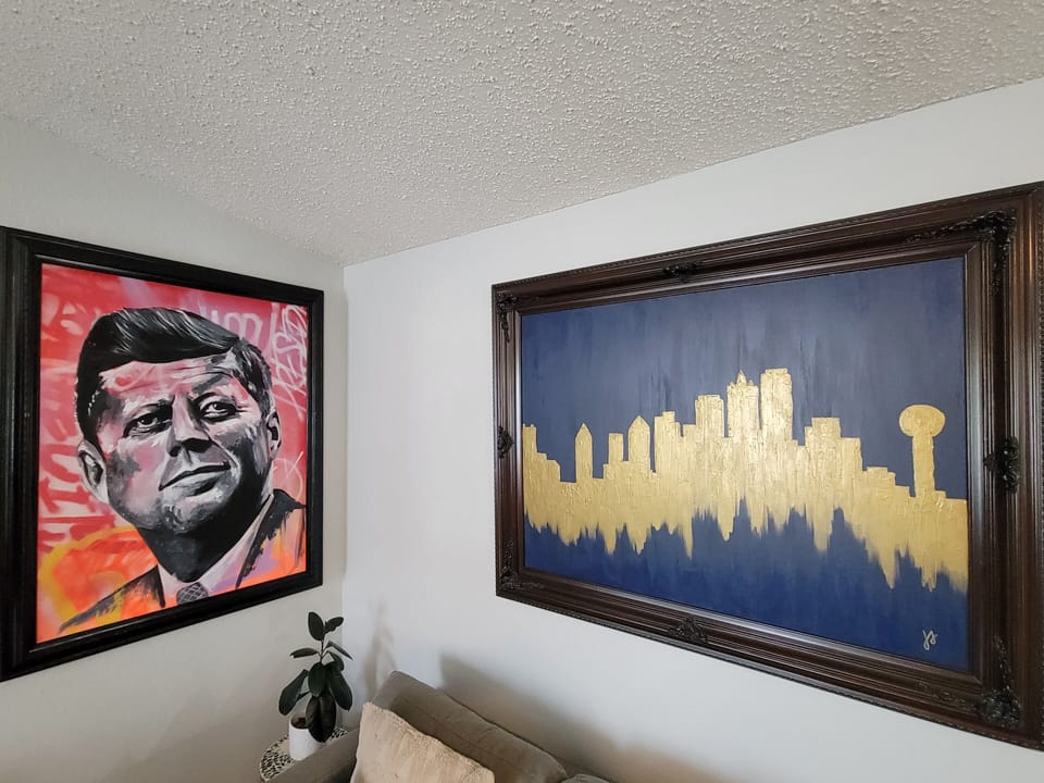 Enjoy the art throughout the house of local Dallas artists. 