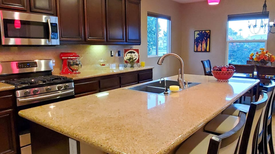Gourmet kitchen.