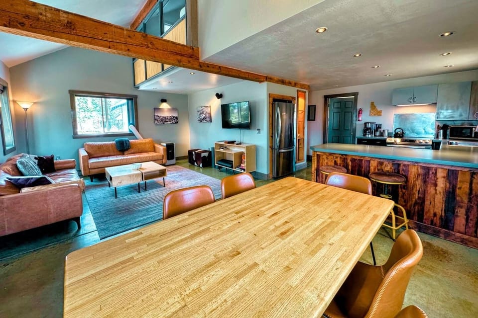 Whether you are sitting down to relax in the living room or having a snack at the dining room table, you can always be a part of the fun in this house.