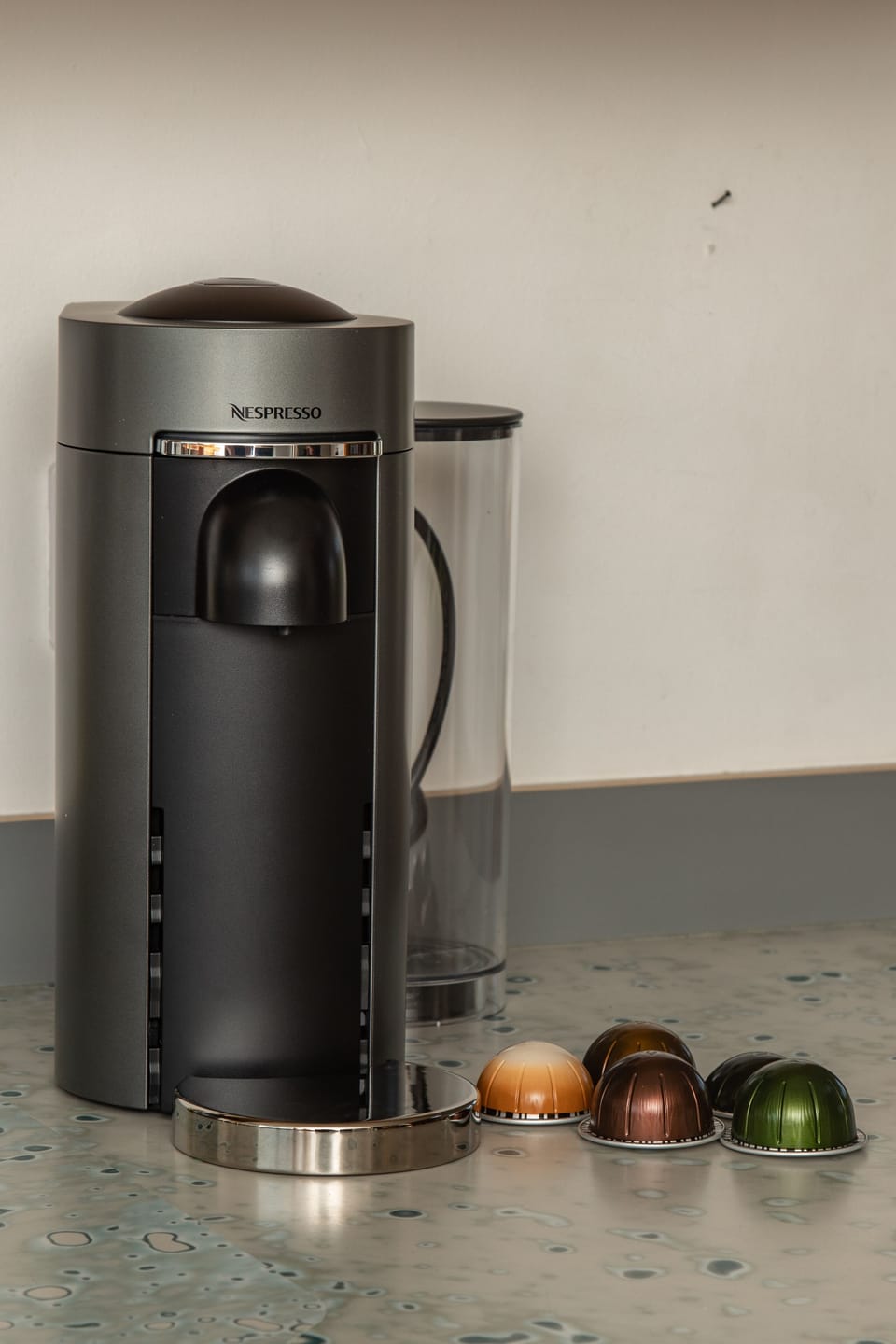 Nespresso Vertuo Coffee Machine with capsules. French press & Tea Pot available.