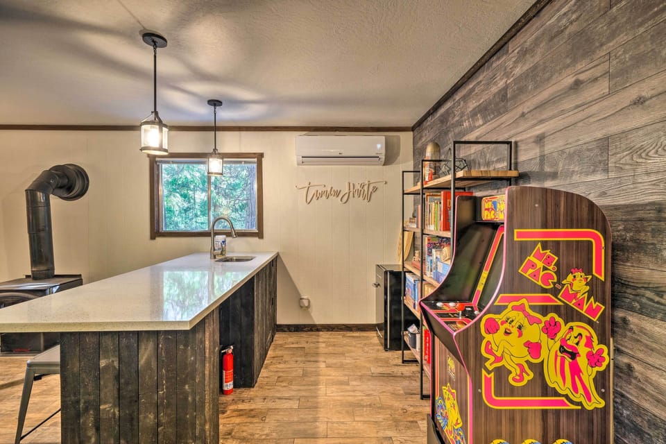 Lower Level | Books | Wood-Burning Stove