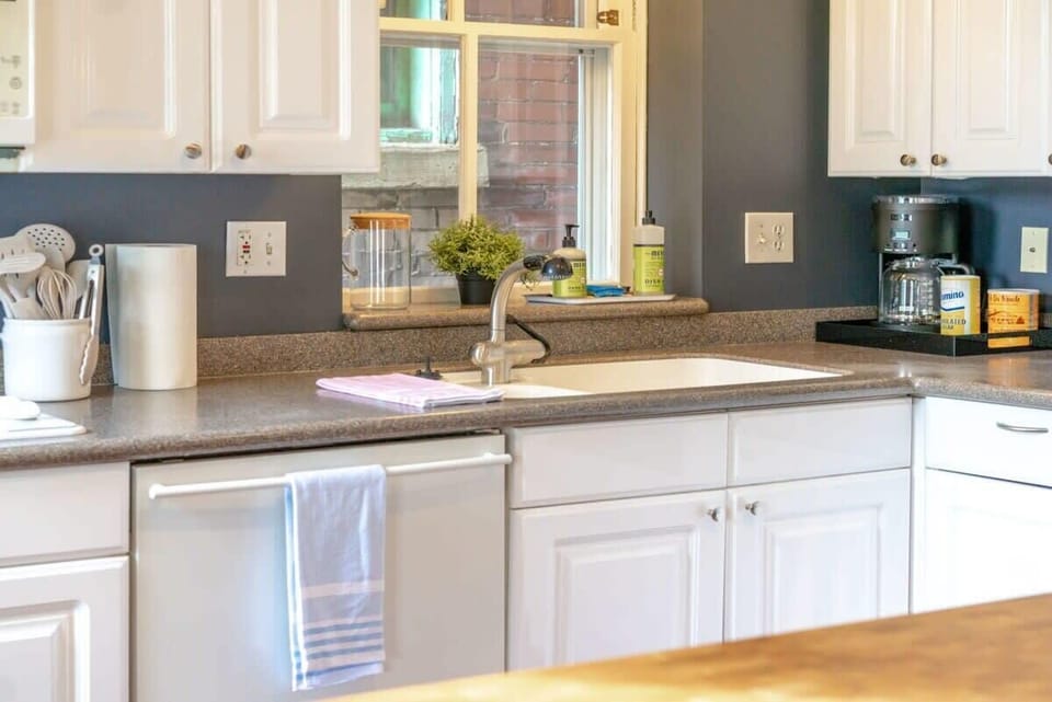 Fully stocked kitchen with everything you need, plus a dedicated coffee station to start your day right. #EquippedKitchen 