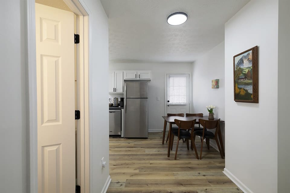 Here is a glimpse of our dining and kitchen area, which is very accessible from the living room.