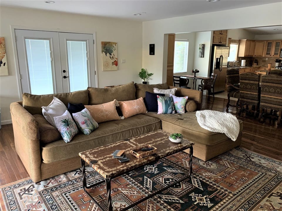 Comfy seating for the family to watch a movie