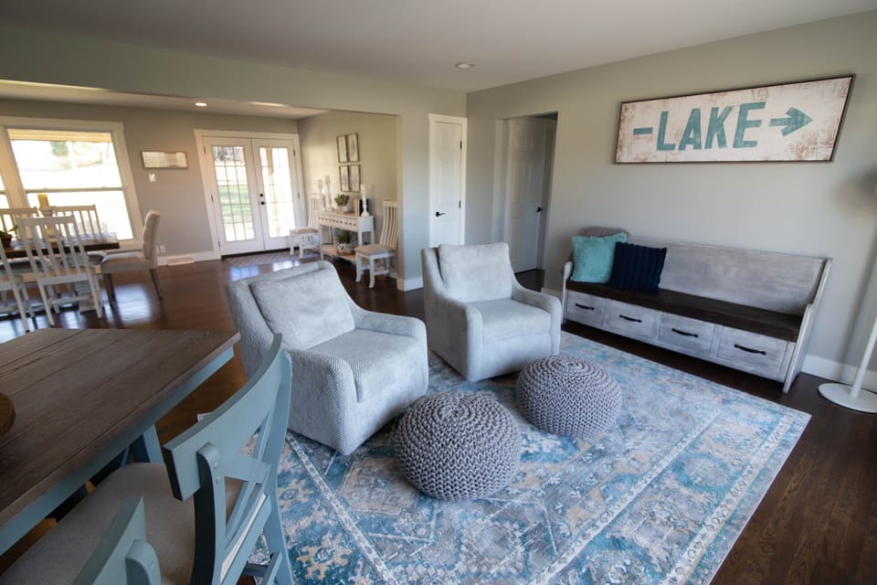 Best seats in the house!  Overlooking large window and lake view!!