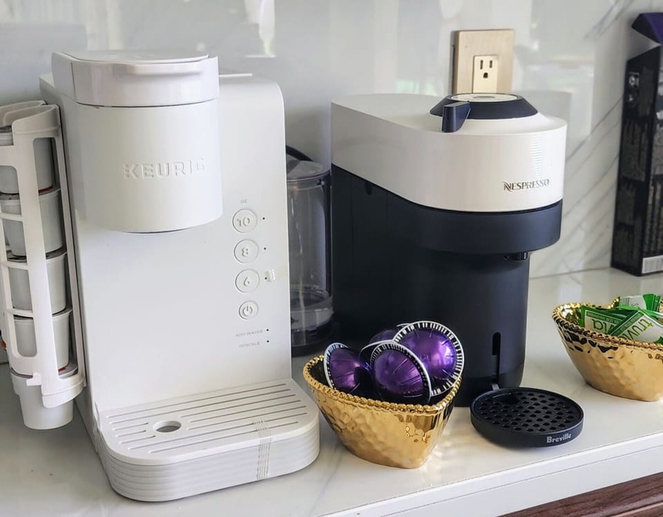 Coffee lover? We have all options - Keurig & Nespresso Machines with capsules.-