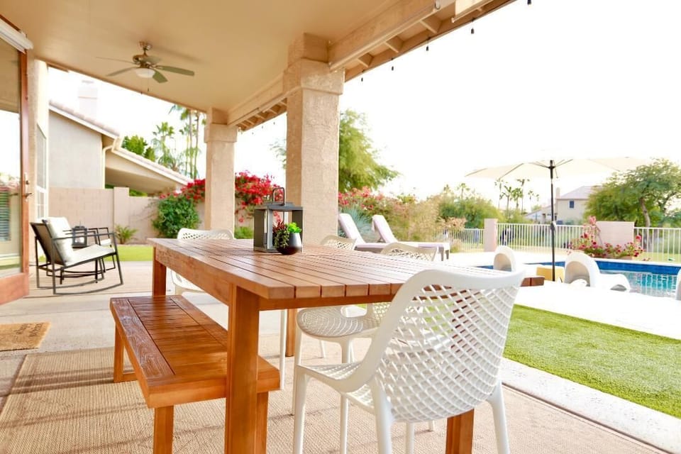 Outdoor dining a Foothills Retreat is an absolute must.
