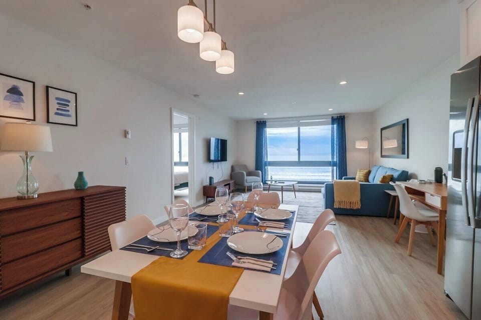 Dining + living space from kitchen