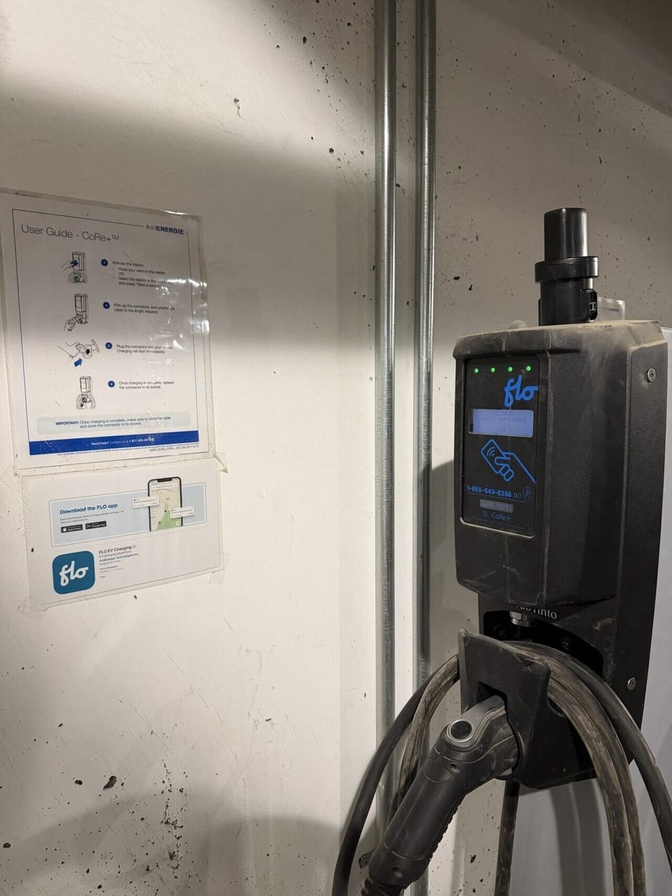 EV Charger in Parking Garage