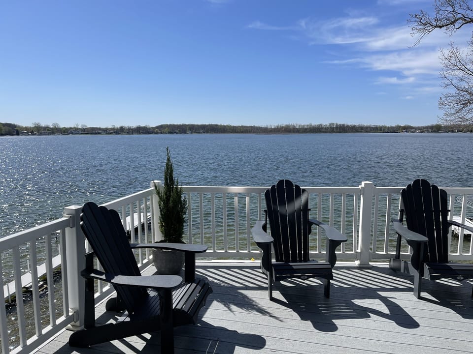 Springtime view from upper balcony.