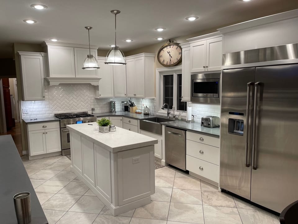 Gourmet kitchen with commercial grade appliances  and plenty of utensils.  