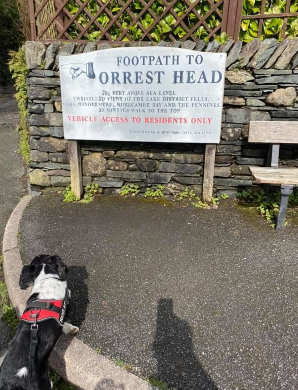 15min walk from from door to the foot of Orrest Head.