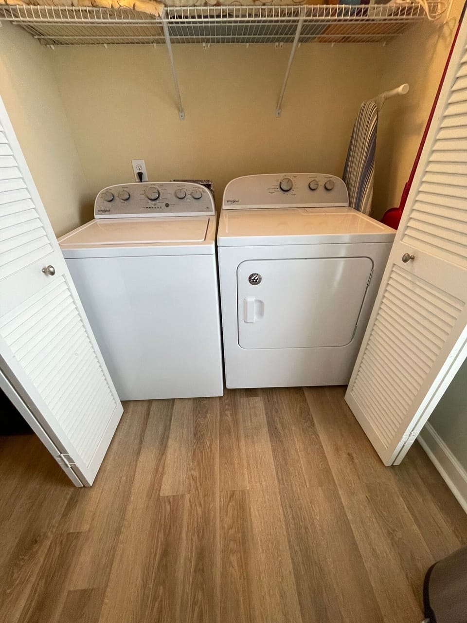 Full size washer and dryer.