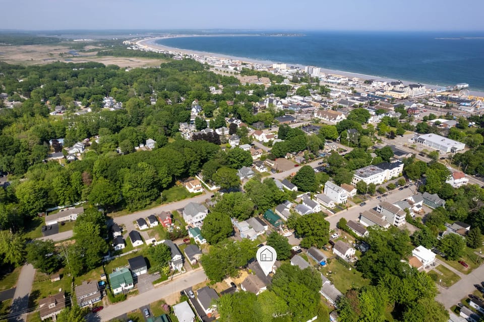 Aerial View with white sandy beach